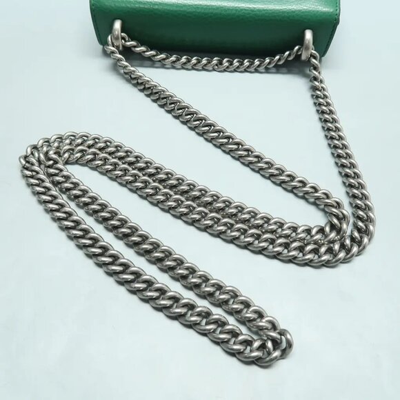 GUCCI Dionysus Green Leather Shoulder Bag 924-012525 - Picture 8 of 12